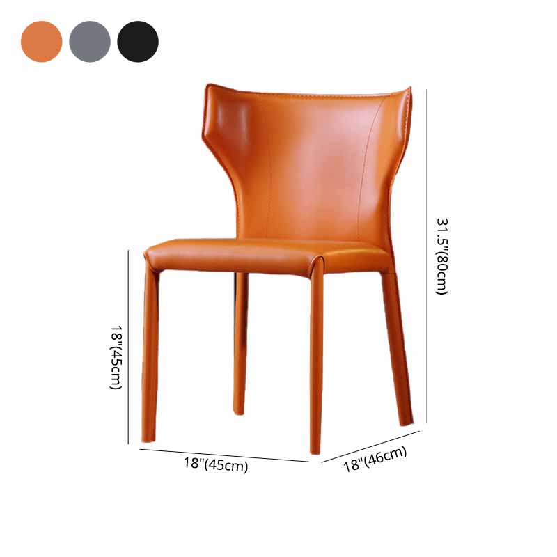 Moderne stijl thuiszijde stoel wingback lederen gestoffeerde eetkamerstoel
