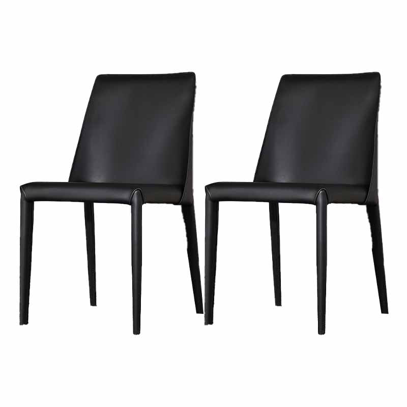 Silla de comedor de cuero de silla de montar con respaldo sólido de restaurante estilo diseñador