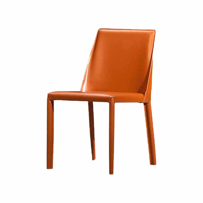 Silla de comedor de cuero de silla de montar con respaldo sólido de restaurante estilo diseñador
