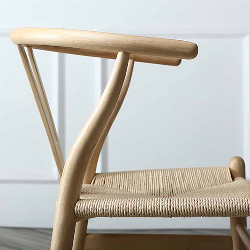 Silla de comedor de madera maciza natural contemporánea con brazo Wishbone para restaurante
