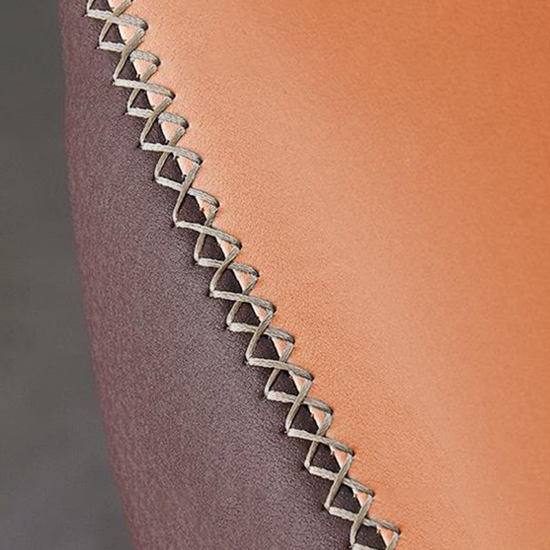 Restaurante contemporáneo Wingback Silla lateral Sillas de comedor de cuero con patas negras