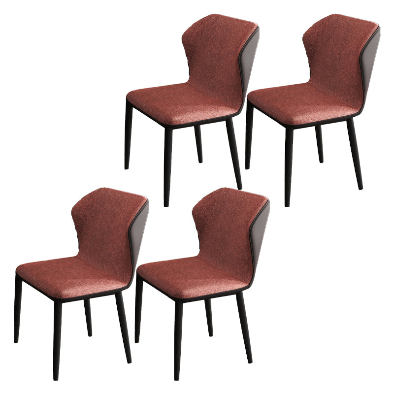 Restaurante contemporáneo Wingback Silla lateral Sillas de comedor de cuero con patas negras