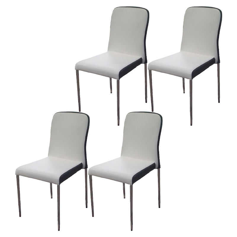 Sillas de comedor de estilo moderno, silla lateral sin brazos con patas de metal para cocina
