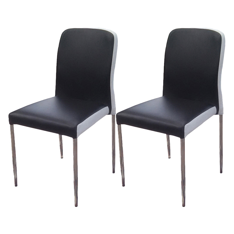 Sillas de comedor de estilo moderno, silla lateral sin brazos con patas de metal para cocina