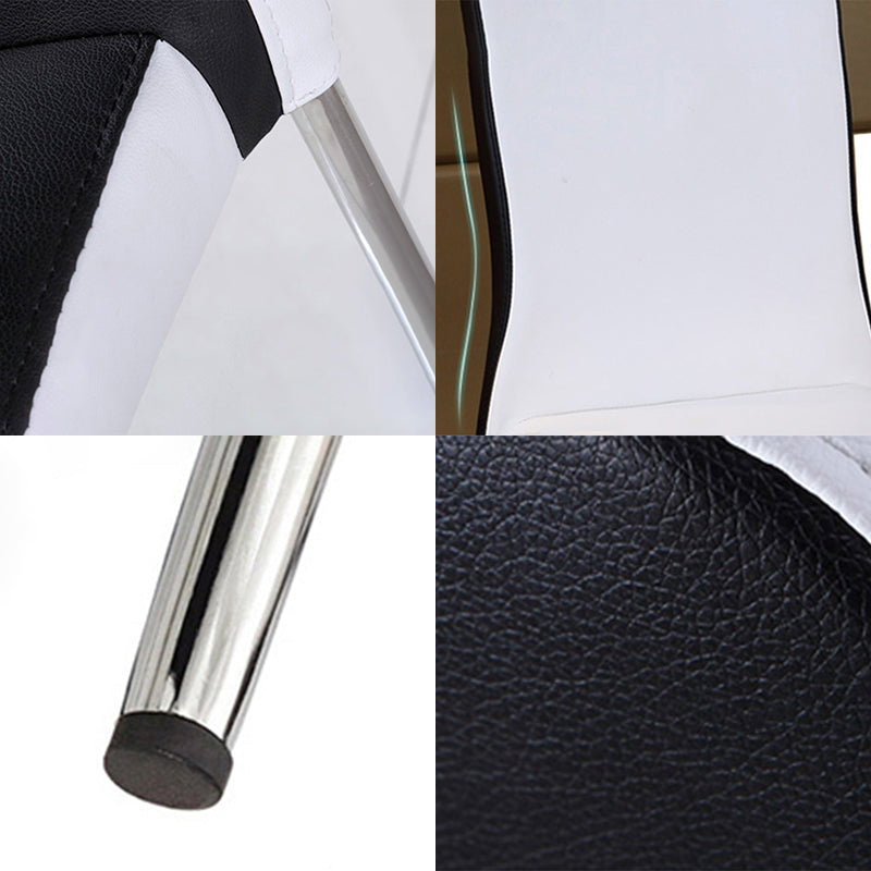 Sillas de comedor de estilo moderno, silla lateral sin brazos con patas de metal para cocina