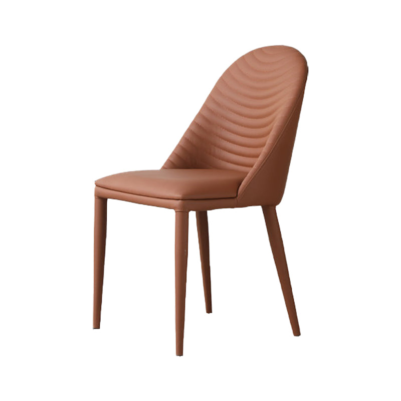 Sillas de comedor de estilo moderno, sillas laterales sin brazos de cocina con patas de metal