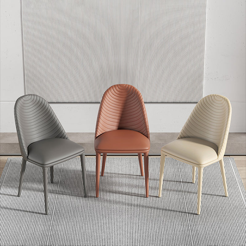 Sillas de comedor de estilo moderno, sillas laterales sin brazos de cocina con patas de metal