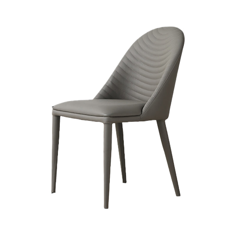 Sillas de comedor de estilo moderno, sillas laterales sin brazos de cocina con patas de metal