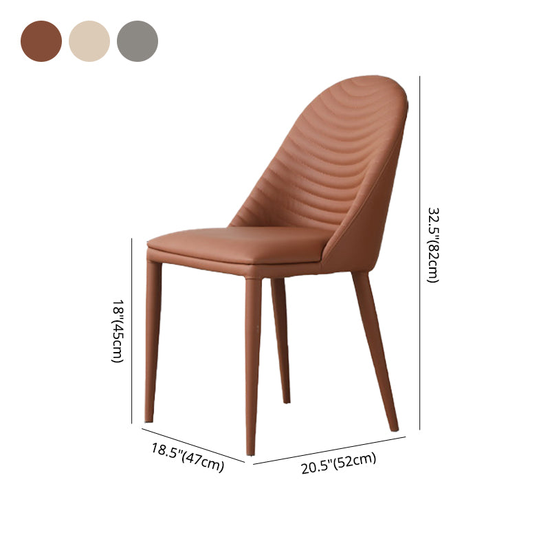 Sillas de comedor de estilo moderno, sillas laterales sin brazos de cocina con patas de metal