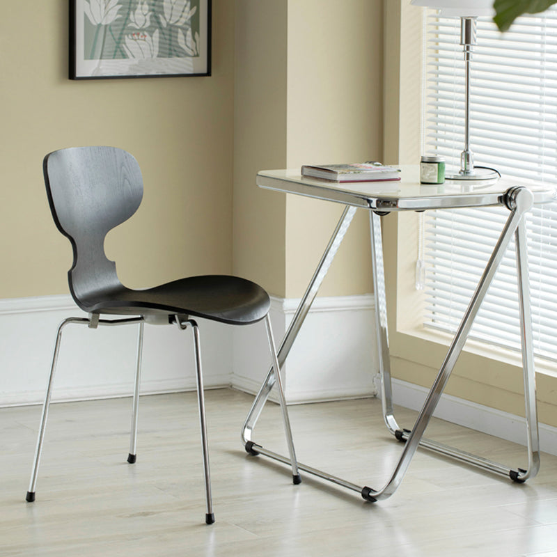 Silla de comedor de metal de estilo industrial, cocina, comedor, sillas laterales sin brazos