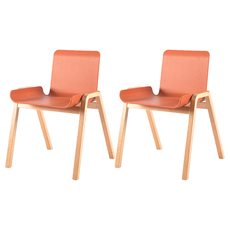 Silla de comedor de estilo moderno Silla auxiliar de cocina sin brazos con patas de madera