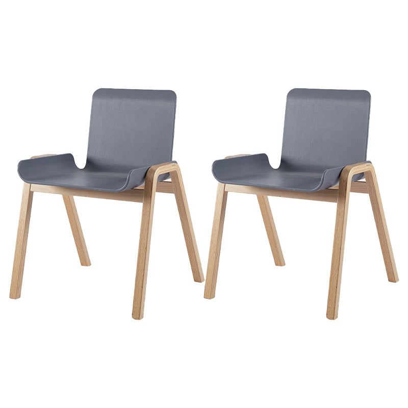 Silla de comedor de estilo moderno Silla auxiliar de cocina sin brazos con patas de madera