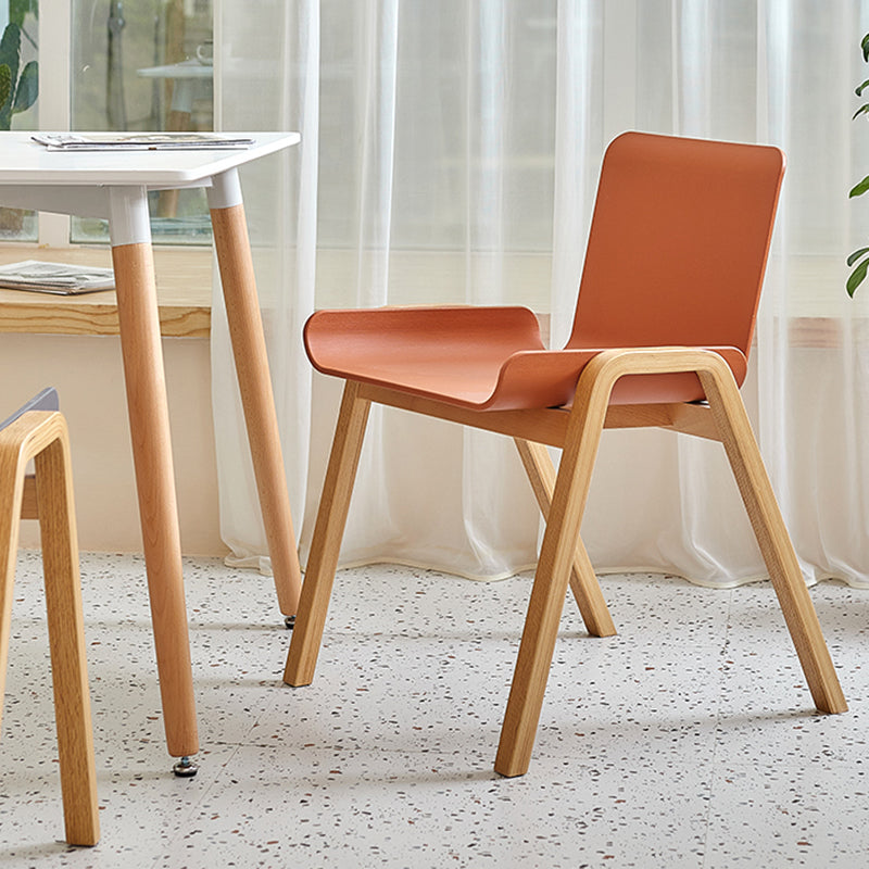 Silla de comedor de estilo moderno Silla auxiliar de cocina sin brazos con patas de madera
