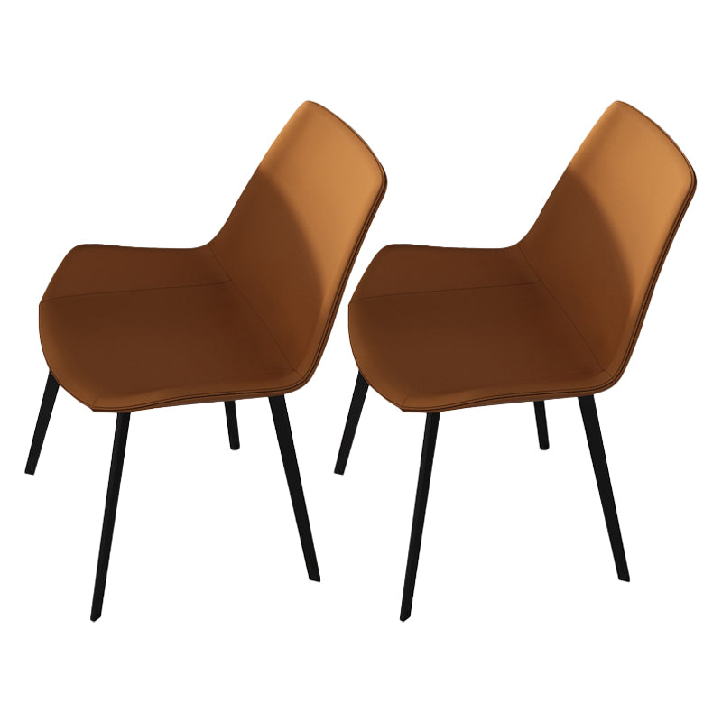 Sillas de comedor de estilo moderno, sillas laterales sin brazos con patas de metal para cocina