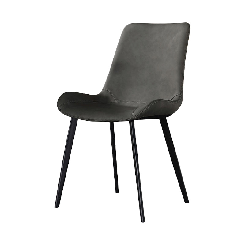 Sillas de comedor de estilo moderno, sillas laterales sin brazos con patas de metal para cocina
