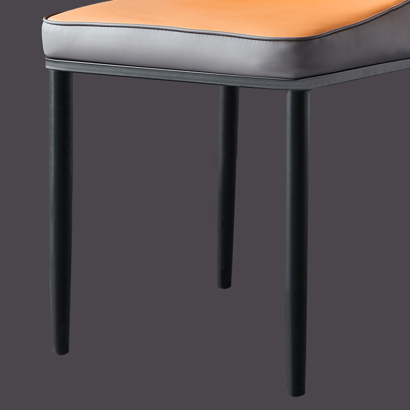 Sillas de comedor de estilo moderno, silla Parsons lateral sin brazos de metal para cocina