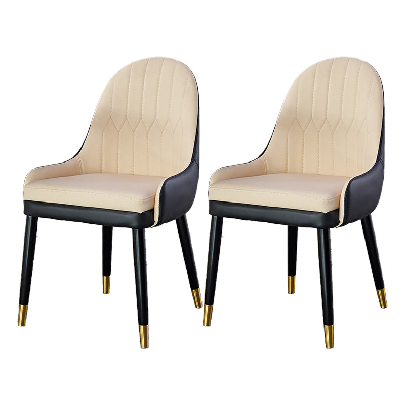 Sillas de comedor de estilo moderno Silla Parsons lateral con brazo de metal para cocina