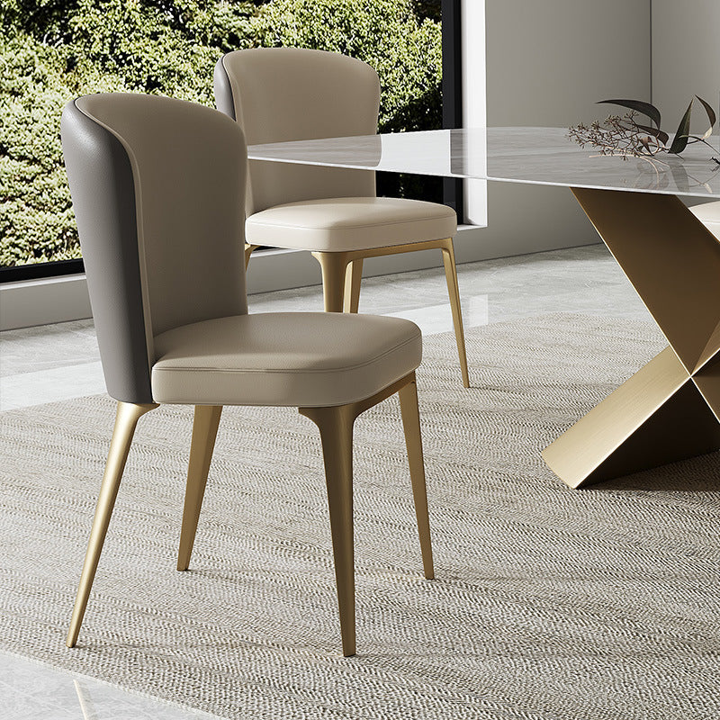 Sillas de comedor de estilo moderno Sillas Parsons laterales sin brazos de metal para cocina