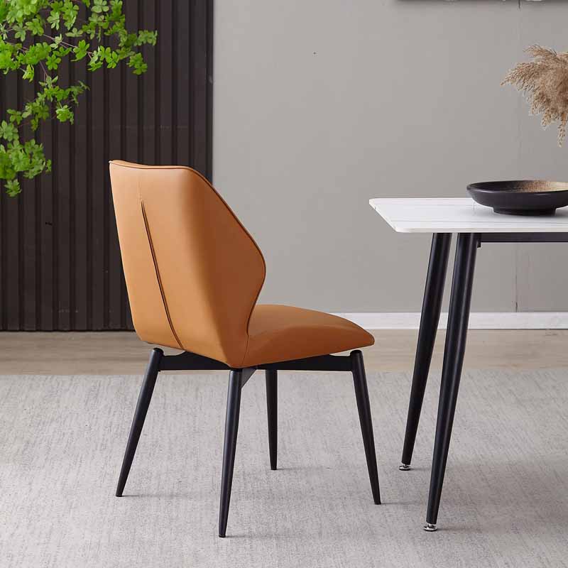 Sillas de comedor de estilo moderno, sillas laterales de metal sin brazos para cocina