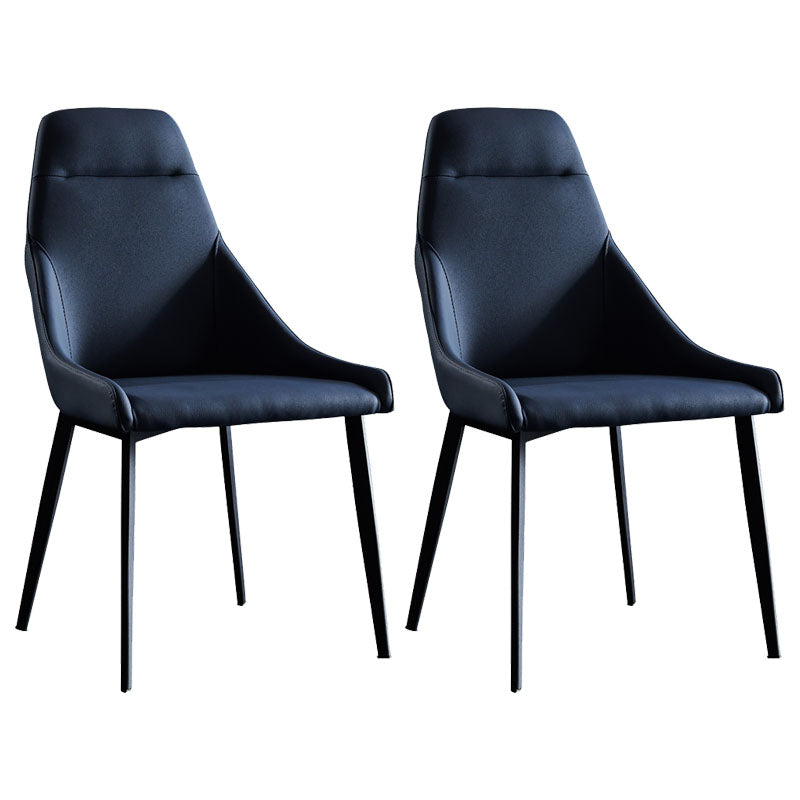 Silla de comedor de metal moderno, silla lateral de comedor de cuero sintético para uso en restaurantes