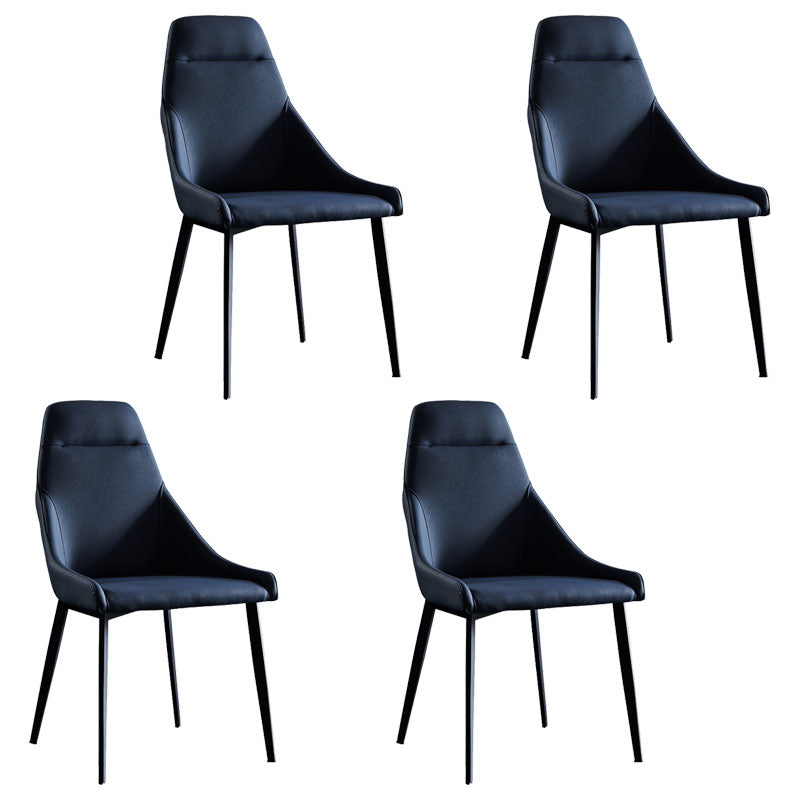 Silla de comedor de metal moderno, silla lateral de comedor de cuero sintético para uso en restaurantes