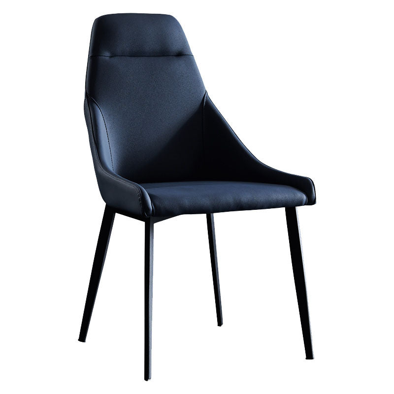 Silla de comedor de metal moderno, silla lateral de comedor de cuero sintético para uso en restaurantes