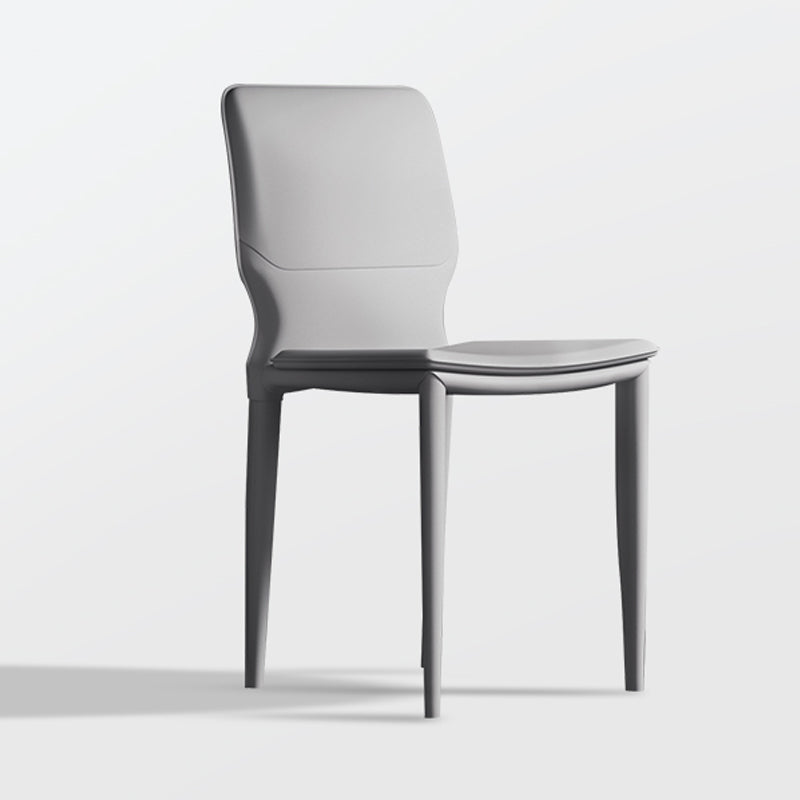 Sillas laterales contemporáneas sin brazos con respaldo sólido Sillas de comedor de cuero