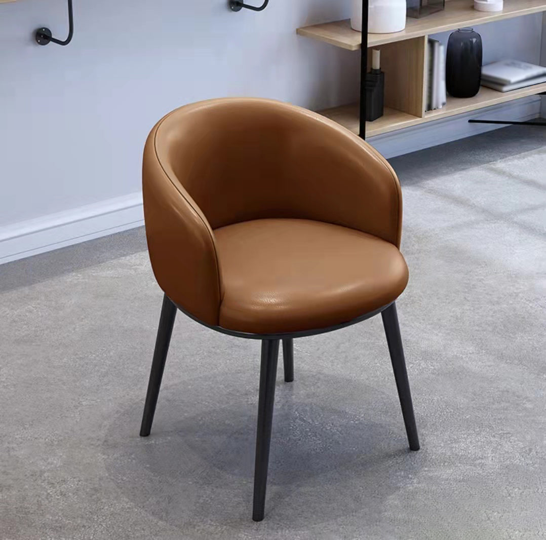 Sillas de comedor tapizadas de estilo escandinavo, silla con respaldo sólido para el hogar