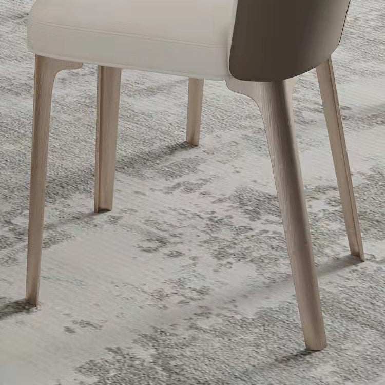 Sillas de comedor de cuero sin brazos con respaldo sólido escandinavo de lujo para cocina