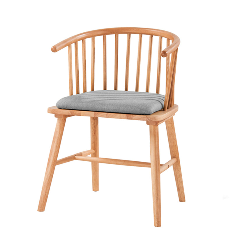 Silla de comedor de madera de estilo escandinavo, sillón con respaldo Windsor