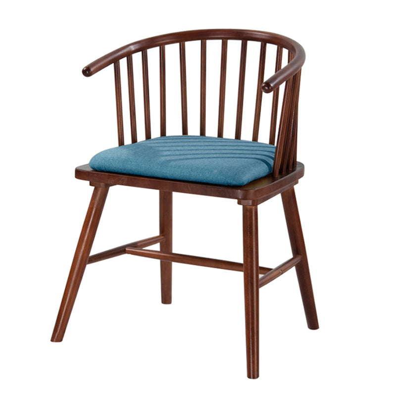 Silla de comedor de madera de estilo escandinavo, sillón con respaldo Windsor