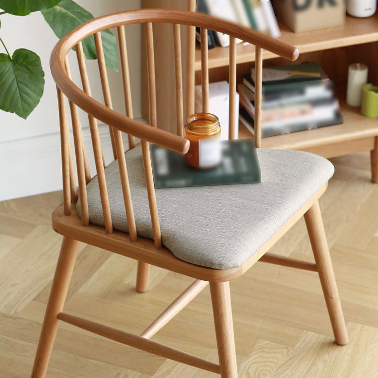 Silla de comedor de madera de estilo escandinavo, sillón con respaldo Windsor
