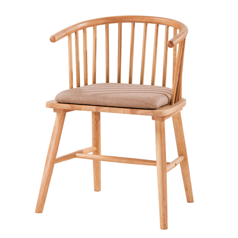 Silla de comedor de madera de estilo escandinavo, sillón con respaldo Windsor