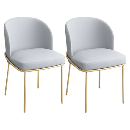 Silla de comedor escandinava de metal para comedor, silla sin brazos amortiguada con respaldo