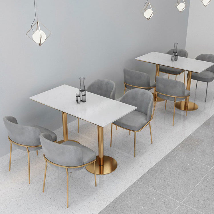 Silla de comedor escandinava de metal para comedor, silla sin brazos amortiguada con respaldo