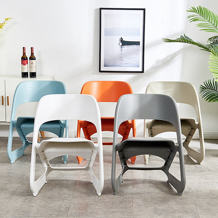 Silla de comedor de plástico moderna, silla lateral de comedor con respaldo abierto para uso en restaurantes