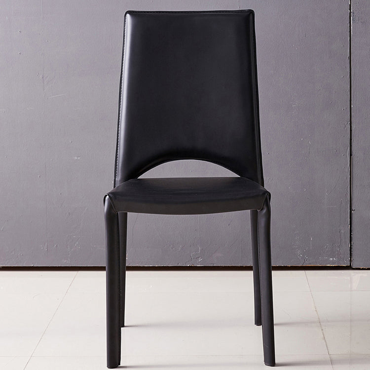 Silla de comedor de metal moderno con respaldo abierto, silla lateral para uso en restaurantes