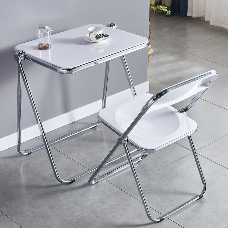 Chaise de salle à manger contemporaine en métal, chaise latérale pliante sans bras pour usage au restaurant