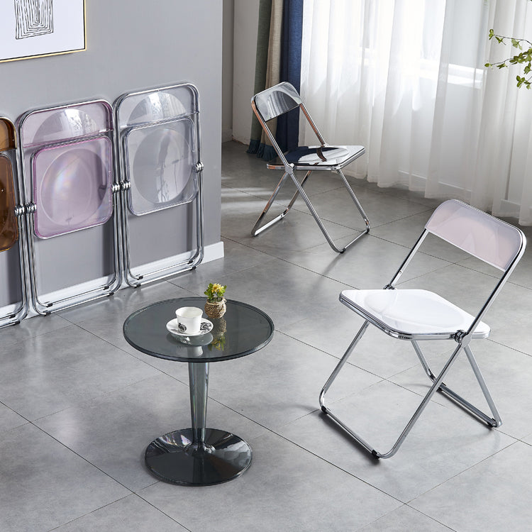 Chaise de salle à manger contemporaine en métal, chaise latérale pliante sans bras pour usage au restaurant