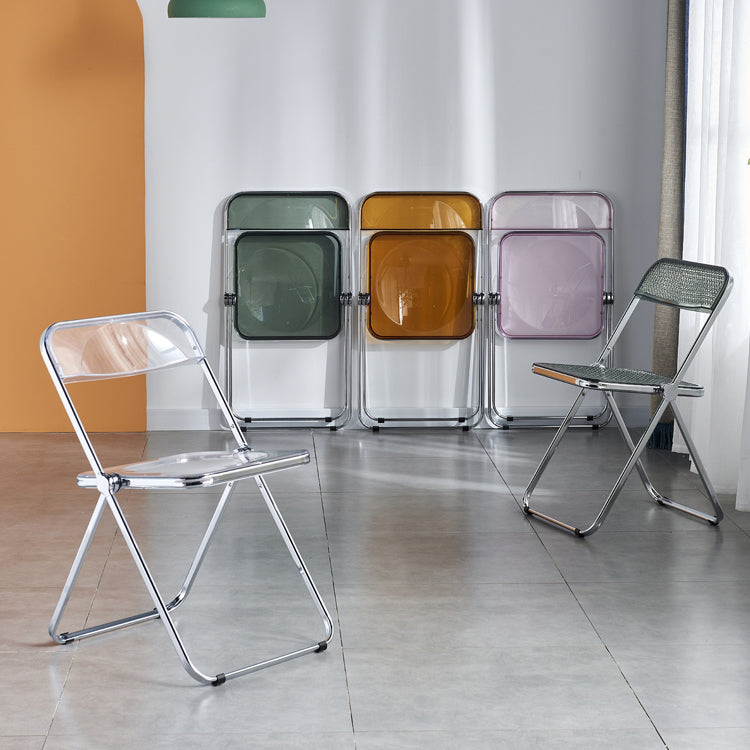 Chaise de salle à manger contemporaine en métal, chaise latérale pliante sans bras pour usage au restaurant