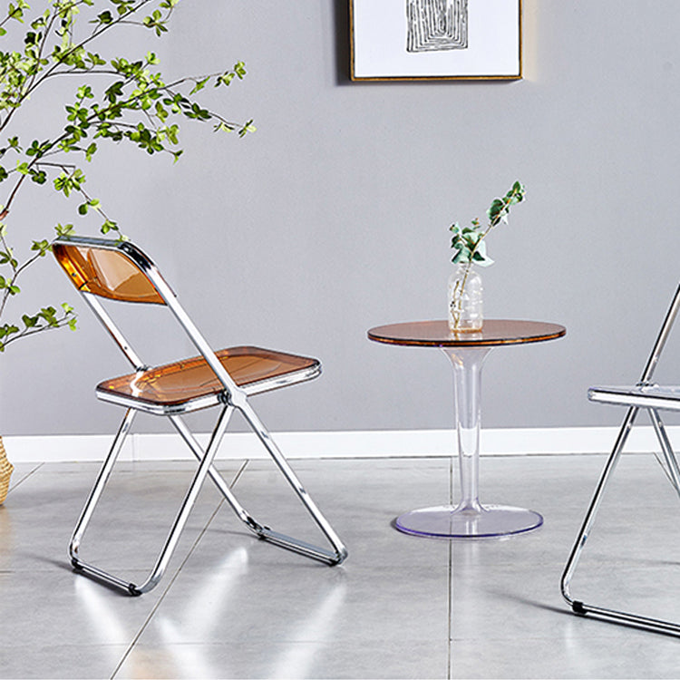 Chaise de salle à manger contemporaine en métal, chaise latérale pliante sans bras pour usage au restaurant