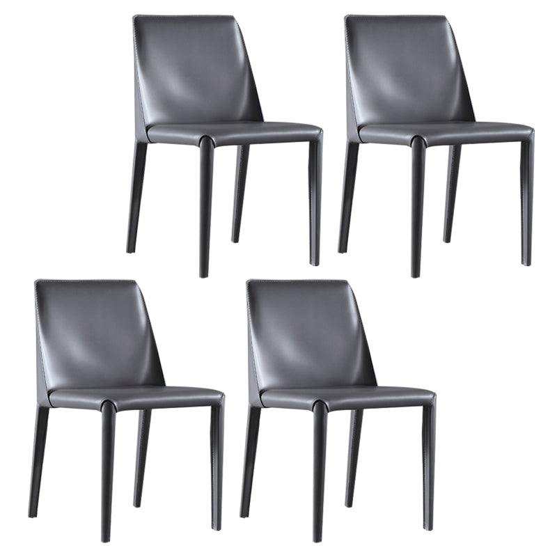 Chaises de salle à manger style contemporain Chaises de cuisine sans accoudoirs avec pieds en métal