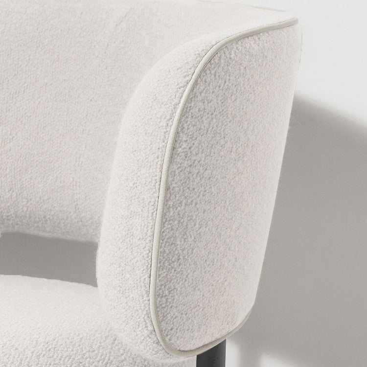 Fauteuils de salle à manger modernes Fauteuils rembourrés à dossier ouvert avec pieds en métal