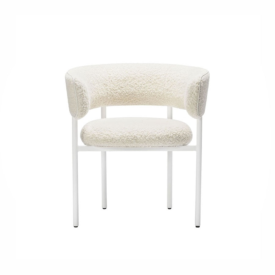 Fauteuils de salle à manger modernes Fauteuils rembourrés à dossier ouvert avec pieds en métal