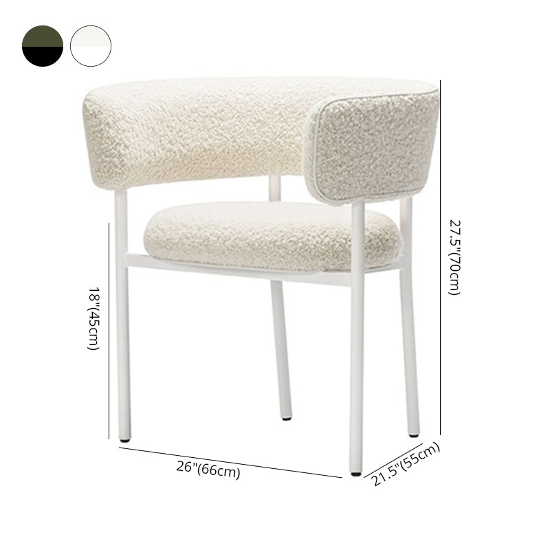 Fauteuils de salle à manger modernes Fauteuils rembourrés à dossier ouvert avec pieds en métal