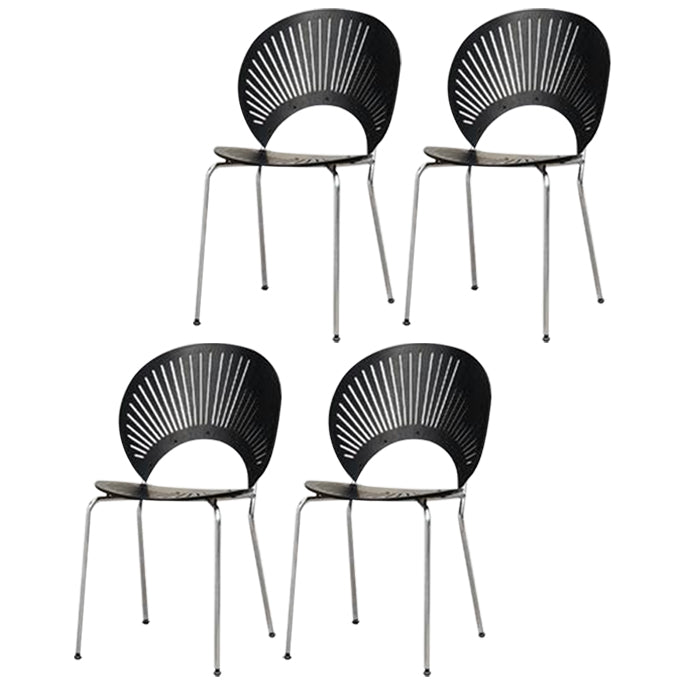 Chaise de salle à manger de style contemporain Chaises de cuisine sans accoudoirs avec pieds en métal