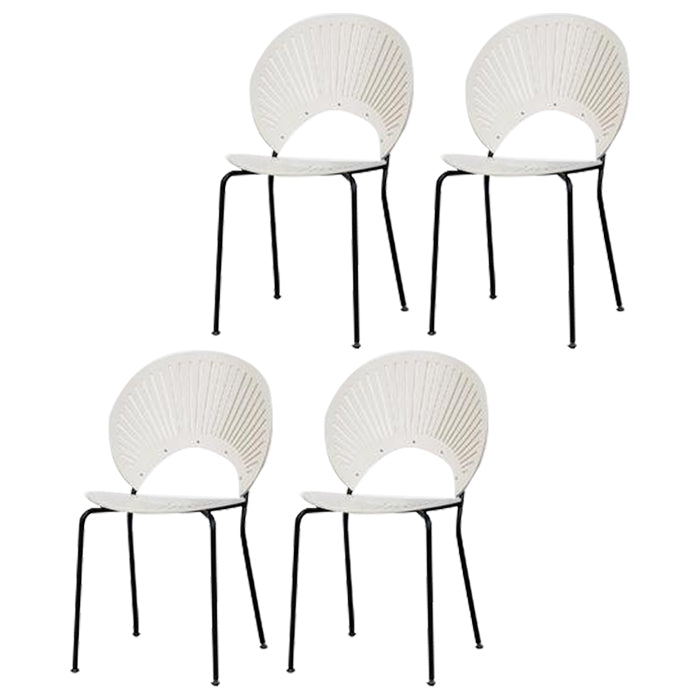 Chaise de salle à manger de style contemporain Chaises de cuisine sans accoudoirs avec pieds en métal