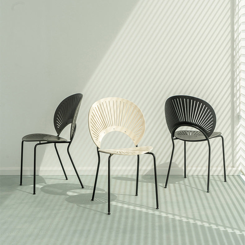 Chaise de salle à manger de style contemporain Chaises de cuisine sans accoudoirs avec pieds en métal