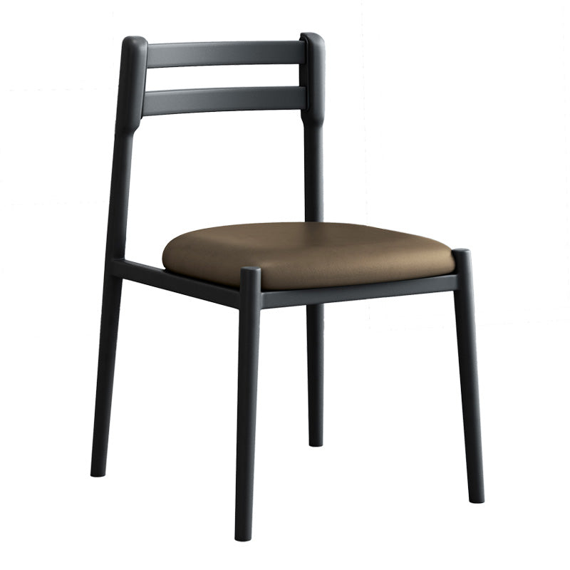 Ladder Back Armless Dining Chairs Upholstered Side Chairs with Metal Legs