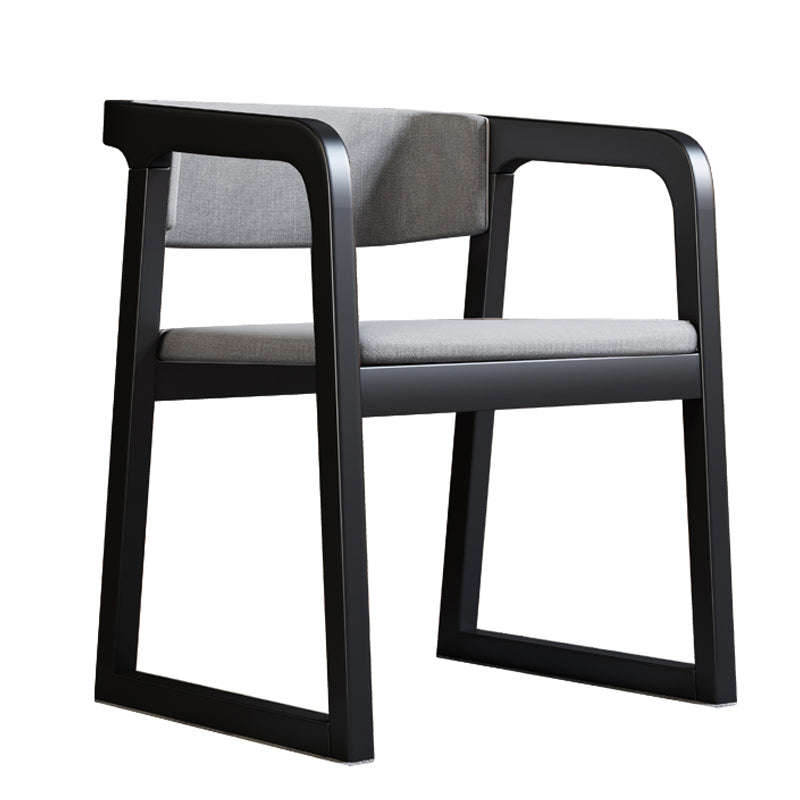 Chaise de salle à manger en bois de style scandinave, chaise de salle à manger à dossier ouvert avec bras